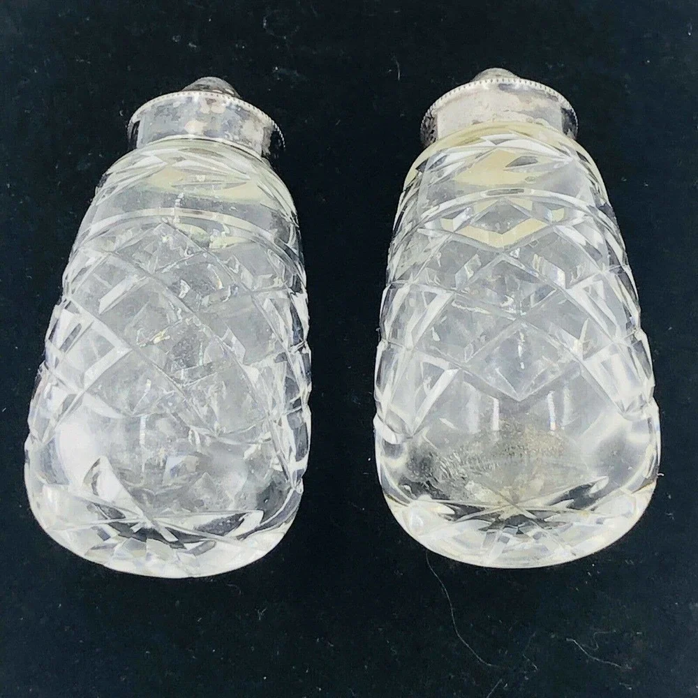 Signed Waterford Crystal Glandore EPNS Plated Salt and Pepper Shakers